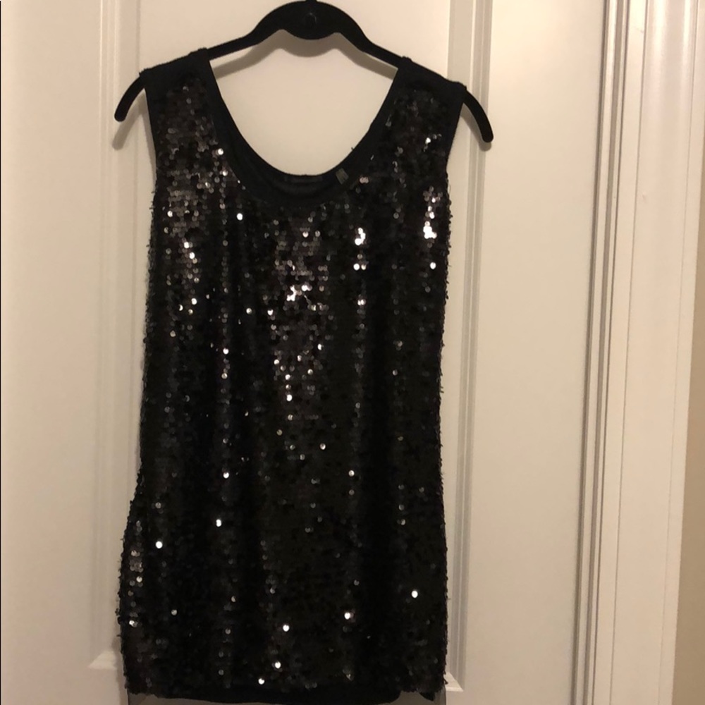 Sequin Black Top